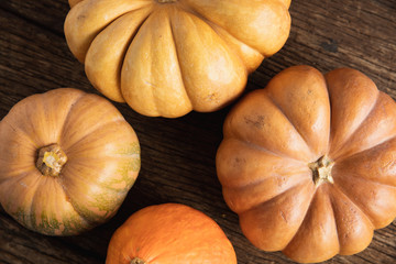 Autumn flat lay with pumpkins