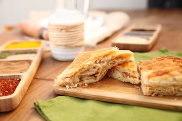 patty with milk and jam