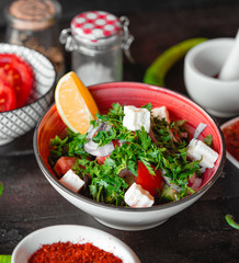 Greek salad with lime