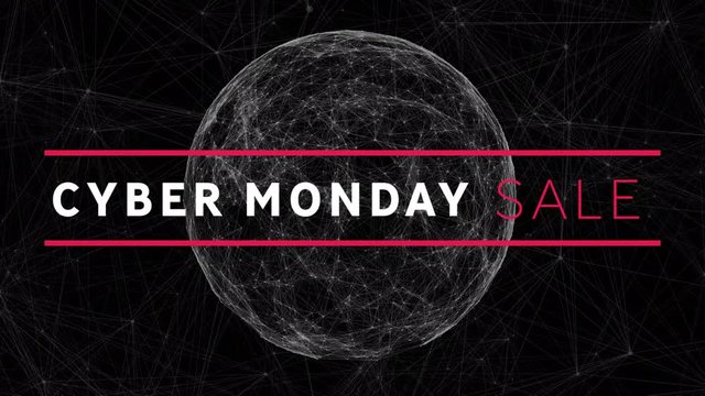 Cyber Monday Sale on black background