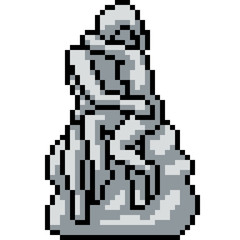 Fototapeta premium vector pixel art couple sculpture