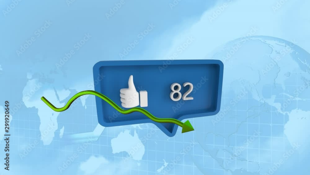 Poster like symbol and increasing numbers with arrow