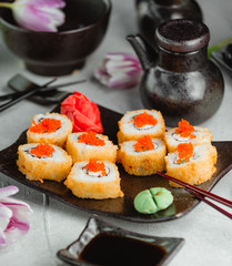 Fried sushi with ginger and wasabi 1