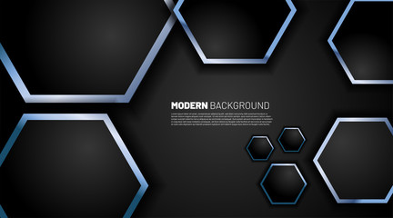 Abstract Background Technology with Hexagonal Shapes with gradient color lines