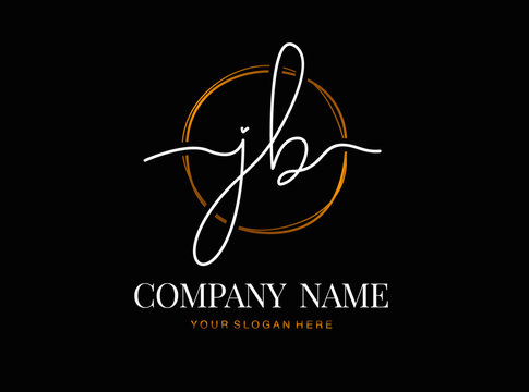 J B JB Initial handwriting logo design with circle. Beautyful design handwritten logo for fashion, team, wedding, luxury logo.
