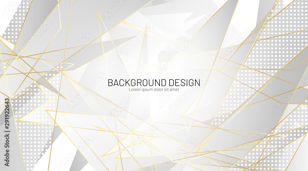 Wall mural abstract gray triangle and gold lines geometric technology background design company eps 10. vector 