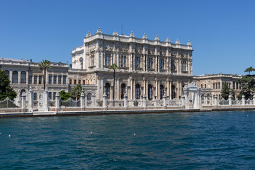 Fototapeta na wymiar View from Bosporus to Dolmabahce Palace city of Istanbul