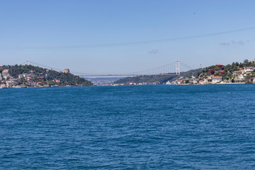 View from Bosporus to city of Istanbul