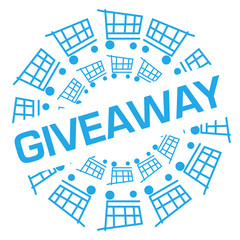 Giveaway Blue Shopping Cart Circular Badge Style 