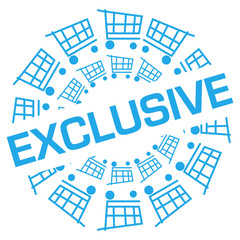 Exclusive Blue Shopping Cart Circular Badge Style 