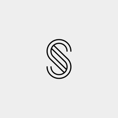 Letter S SS Logo Design Simple Vector