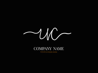 U C UC Initial handwriting logo design with circle. Beautyful design handwritten logo for fashion, team, wedding, luxury logo.