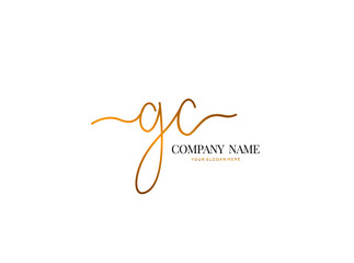G C GC Initial handwriting logo design with circle. Beautyful design handwritten logo for fashion, team, wedding, luxury logo.