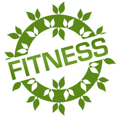 Fitness Green Leaves Ring Badge Style 