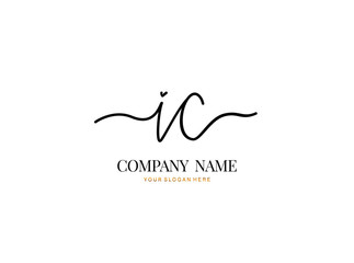 I C IC Initial handwriting logo design with circle. Beautyful design handwritten logo for fashion, team, wedding, luxury logo.