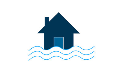 House flood insurance icon for water damage protection