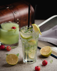 Classic mojito with ice and mint