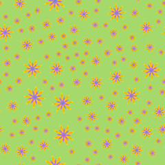 Minimal flower seamless pattern vector illustration.