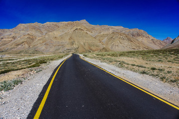Road in the mountains, ladakh, India