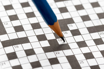 Crossword Puzzle with pencil