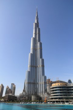 DUBAI, UAE - NOVEMBER 22, 2017: Burj Khalifa building in Dubai. It is the tallest building in the world. It is owned by Emaar Properties.