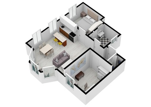 3D floor plan illustration. 3d Floor plan.  Floorplans.	