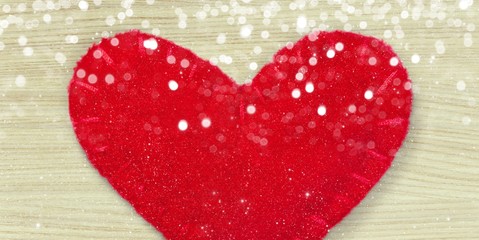 Red Heart Made of Fabric Isolated