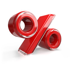 Red Percentage Glass Sign