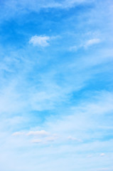Blue sky with light clouds - vertical background