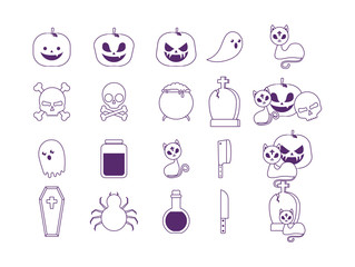 bundle halloween with set icons