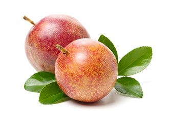 Passion fruit on white background