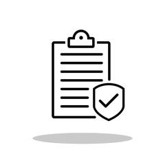 Document security icon in trendy flat style. Document with shield symbol for your web site design, logo, app, UI Vector EPS 10. 