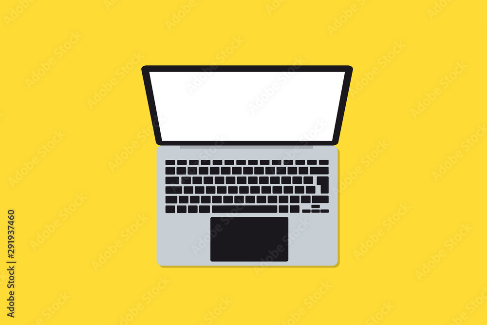 Leinwandbilder laptop vector illustration. blank copy space on modern mobile computer. laptop computer notebook wit