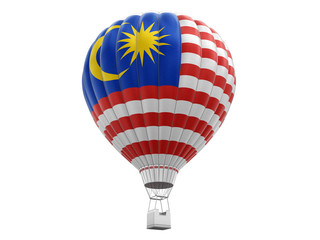 Fototapeta premium Hot Air Balloon with Malaysia flag. Image with clipping path