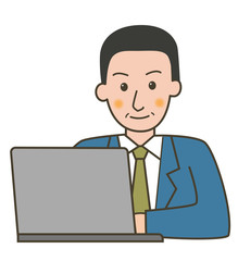 男性　パソコン　サラリーマン