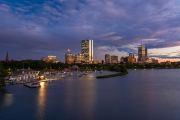 Fototapeta na wymiar boston skyline at night