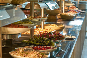 buffet meals in a hotel
