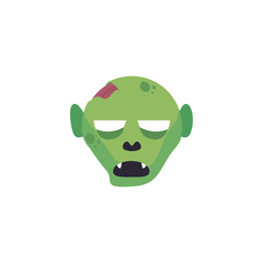 head of zombie in white background