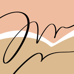 Vector illustration. Mid century modern abstract art. Nordic interior design. Poster and print, scandi style