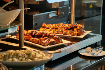 buffet meals in a hotel