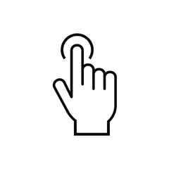 hand presses a button icon. Hand cursor sign icon. Hand pointer symbol. Flat icon vector. Touch icon perfect line style. Element of web icon for mobile concept and web apps- illustration. tap gesture