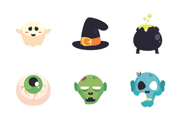 bundle halloween with set icons
