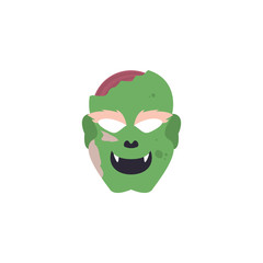 Fototapeta premium head of zombie in white background