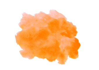 orange watercolor abstract background.Colorful strokes on white background.High resolution banner