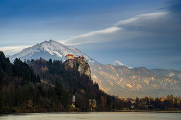 Lake Bled, Julian Alps, Slovenia, between autumn and winter