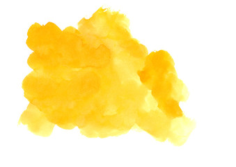 yellow watercolor abstract background.Colorful strokes on white background.High resolution banner
