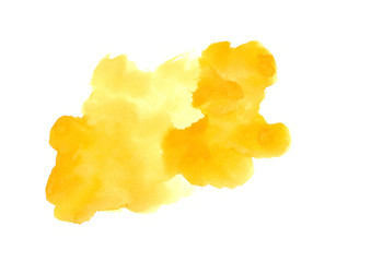 yellow watercolor abstract background.Colorful strokes on white background.High resolution banner