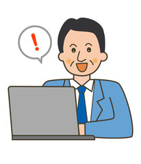 男性　会社員　パソコン