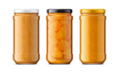 Set of Glass Jar with Jam. 