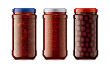 Set of Glass Jar with Jam. 